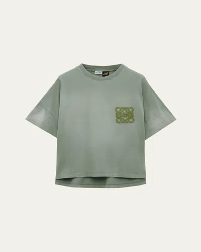 Loewe Terry Anagram T-shirt In Green