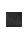 Loewe Texture Calfskin Double Fold Wallet In Black