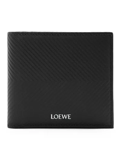 Loewe Textured Calfskin Bifold Wallet In Black