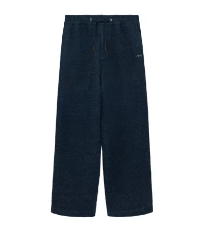 Loewe Textured Drawstring Trousers In Blue