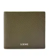 Loewe Textured Leather Bifold Wallet In Green