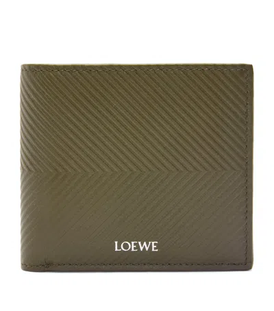 Loewe Textured Leather Bifold Wallet In Green