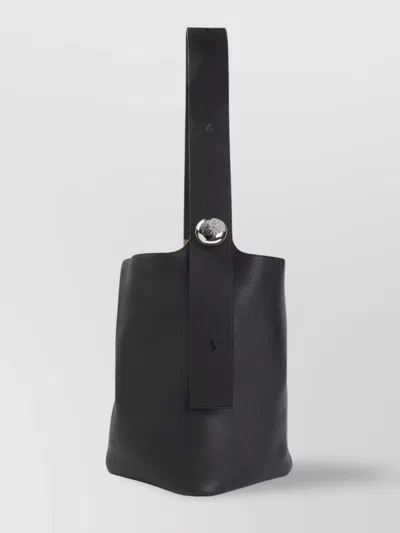 Loewe Textured Leather Bucket Bag With Metal Handle
