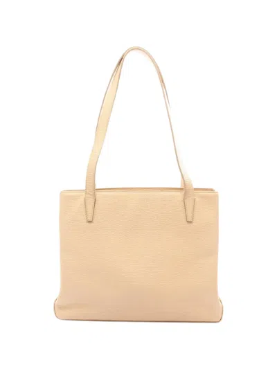 Pre-owned Loewe Textured Leather Tote Bag In Neutral