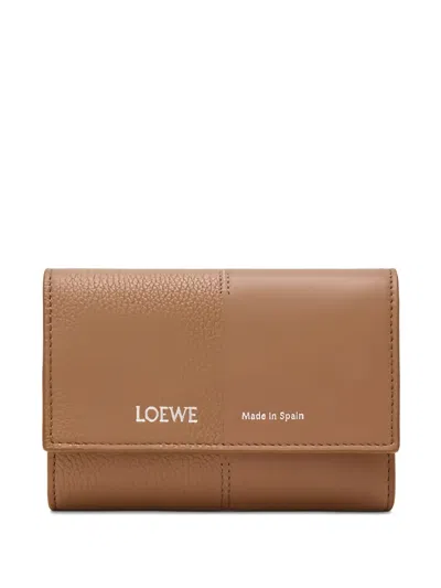 Loewe Textured Panel Wallet In Neutral