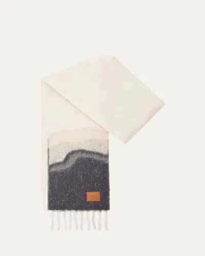 LOEWE TEXTURED WOOL-BLEND FRINGE SCARF