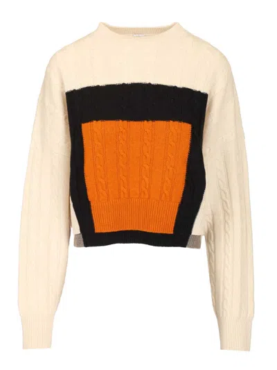 Loewe Textured Wool Sweater Knitwear Multicolor In Neutral