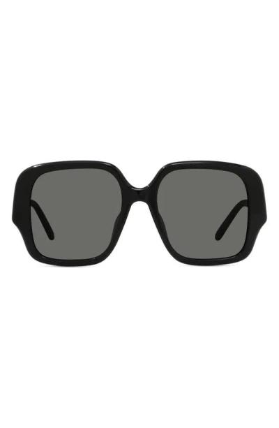 Loewe Thin 54mm Square Sunglasses In Shiny Black / Smoke