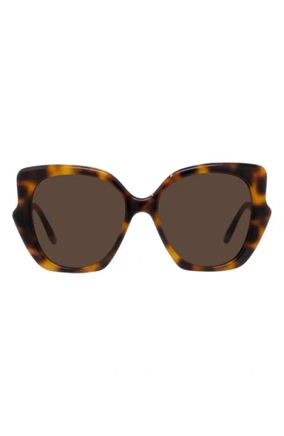 Loewe Thin 55mm Geometric Sunglasses In Dark Havana/brown