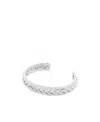Loewe Thin Braided Cuff In Sterling Silver In Silver