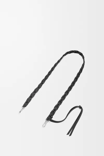Loewe Thin Braided Strap In Classic Leather Skin For Woman In Green