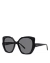 Loewe Thin Geometric Sunglasses, 54mm In Black/gray Solid