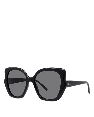 Loewe Thin Geometric Sunglasses, 54mm In Black/gray Solid