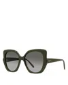 Loewe Logo Acetate Square Sunglasses In Green/gray Gradient