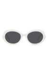 Loewe Thin Mini 54mm Oval Sunglasses In White