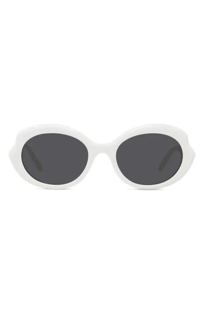 Loewe Thin Mini 54mm Oval Sunglasses In White