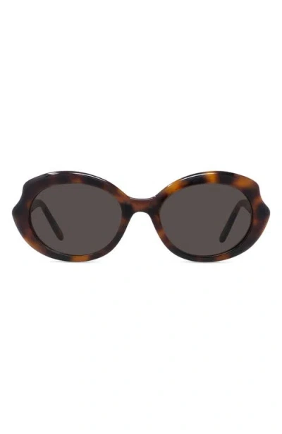 Loewe Thin Mini 54mm Oval Sunglasses In Brown