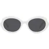 Loewe Thin Mini 54mm Oval Sunglasses In Ivory / Smoke