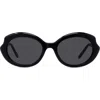 Loewe Thin Mini 54mm Oval Sunglasses In Black
