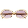 Loewe Thin Mini 54mm Oval Sunglasses In Yellow