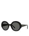 Loewe Thin Round Sunglasses, 52mm In Black/gray Solid
