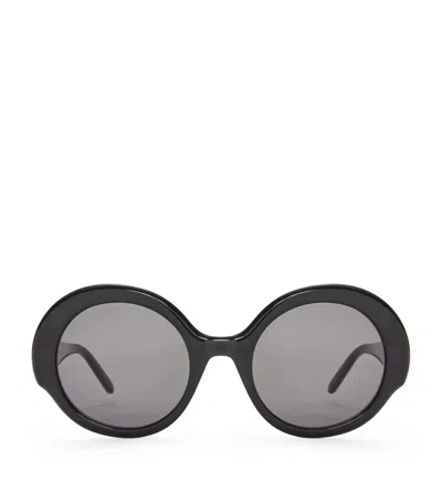 Loewe Thin Round Sunglasses In Black
