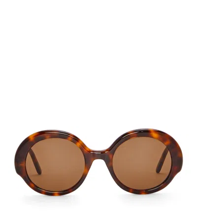 Loewe Thin Round Sunglasses In Brown