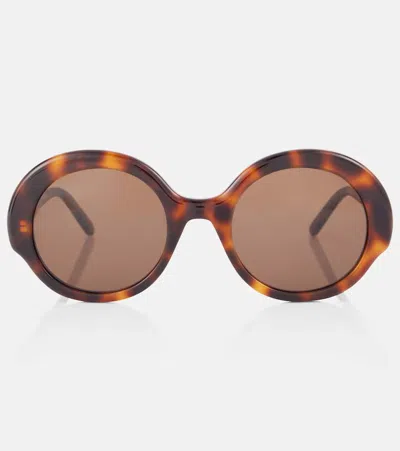 Loewe Thin Round Sunglasses In Brown