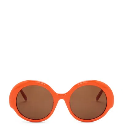 Loewe Thin Round Sunglasses In Orange