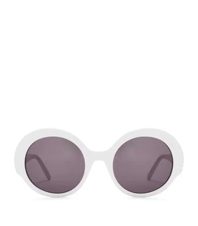 Loewe Thin Round Sunglasses In White