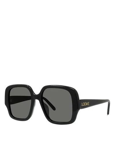 Loewe Thin Square Sunglasses, 54mm In Black/gray Solid