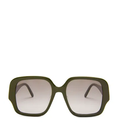 Loewe Thin Square Sunglasses In Green
