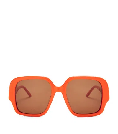 Loewe Thin Square Sunglasses In Orange