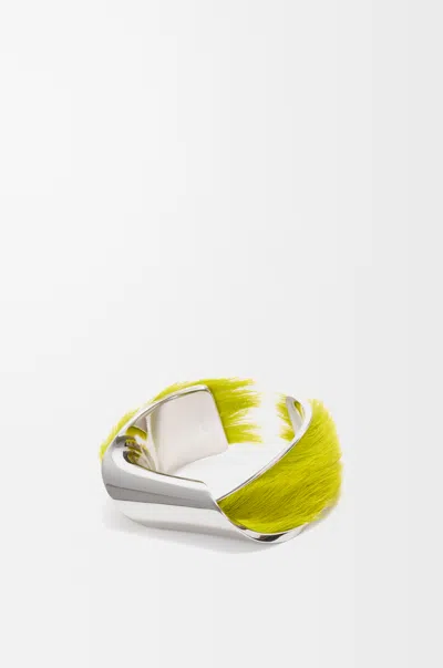 Loewe Thin Twisted Cuff In Hairy Leather Skin Size:xl For Woman In Multi