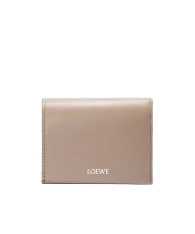 Loewe Three-fold Zipper Wallet In Nude