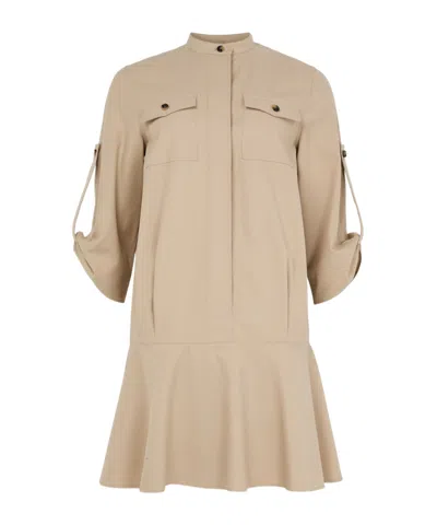Loewe Three-quarter Sleeve Dress In Beige