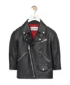 Loewe Three-quarter Sleeve Leather Jacket In Black
