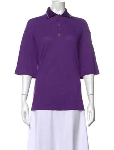 Pre-owned Loewe Three-quarter Sleeve Polo In Purple