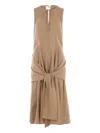 Loewe Tie-detail Sleeveless Day Dress In Brown