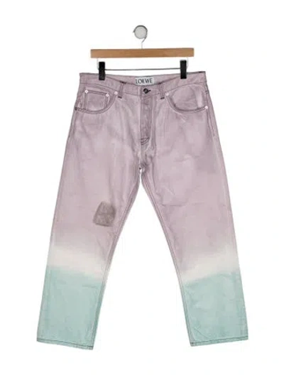 Pre-owned Loewe Tie Dye Wide Leg Jeans In Pink