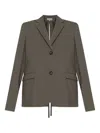 Loewe Women Wool Single-breasted Jacket In Gray