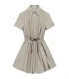 Loewe Tie-waist Mini Shirt Dress In Gray