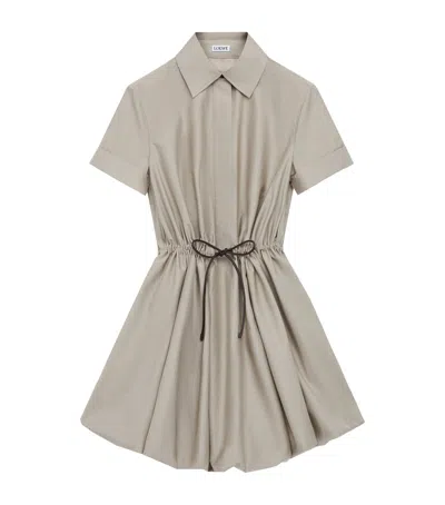 LOEWE TIE-WAIST MINI SHIRT DRESS