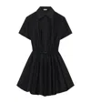 Loewe Womens Black Short-sleeve Collared Cotton-silk Mini Dress