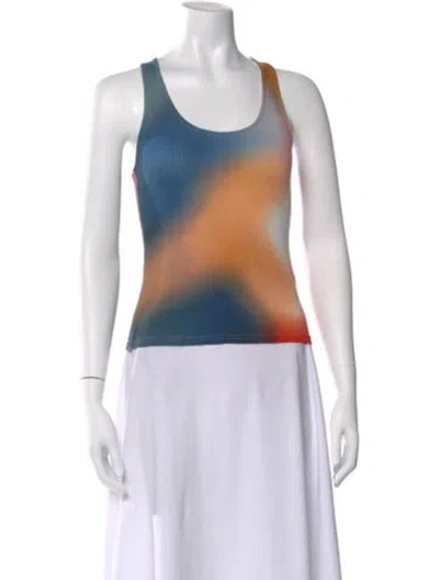 Pre-owned Loewe Tie-dye Print Crew Neck Top In Pink