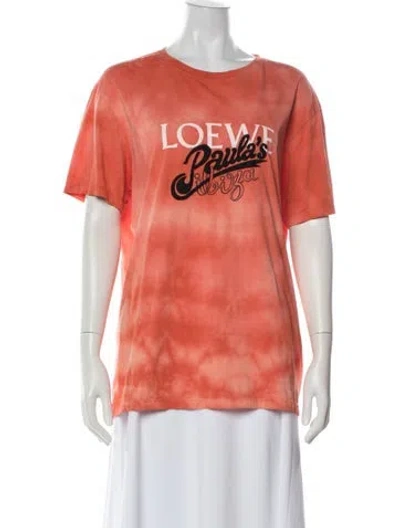 Pre-owned Loewe Tie-dye Print Crew Neck T-shirt In Orange