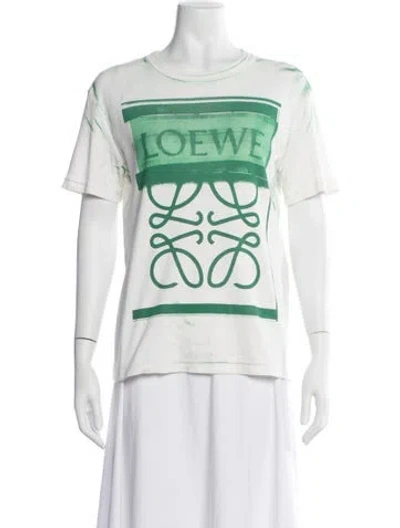 Pre-owned Loewe Tie-dye Print Crew Neck T-shirt In White
