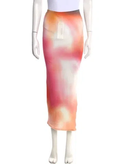 Pre-owned Loewe Tie-dye Print Midi Length Skirt In Pink