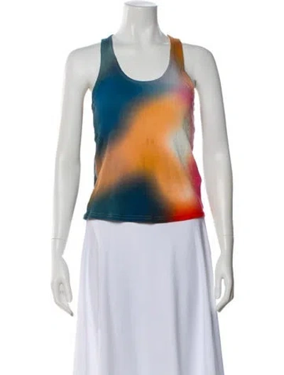 Pre-owned Loewe Tie-dye Print Scoop Neck Top In Pink