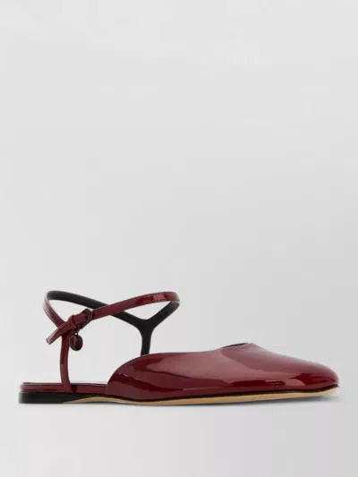 Loewe Tiziano Leather Toy Ballerinas Flat Slingback In Brown